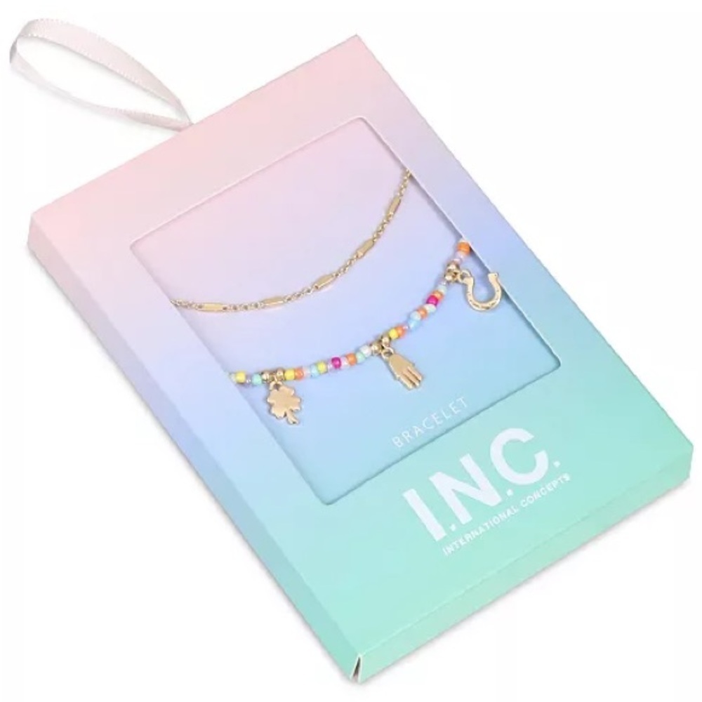 INC International Concepts Evil Eye Mixed Bead and Charms 2 Pc Bracelet Set - Picture 2 of 15